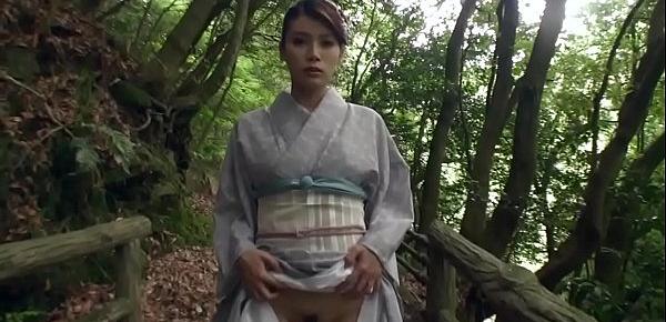  JAV outdoor exposure in kimono followed by blowjob Subtitles